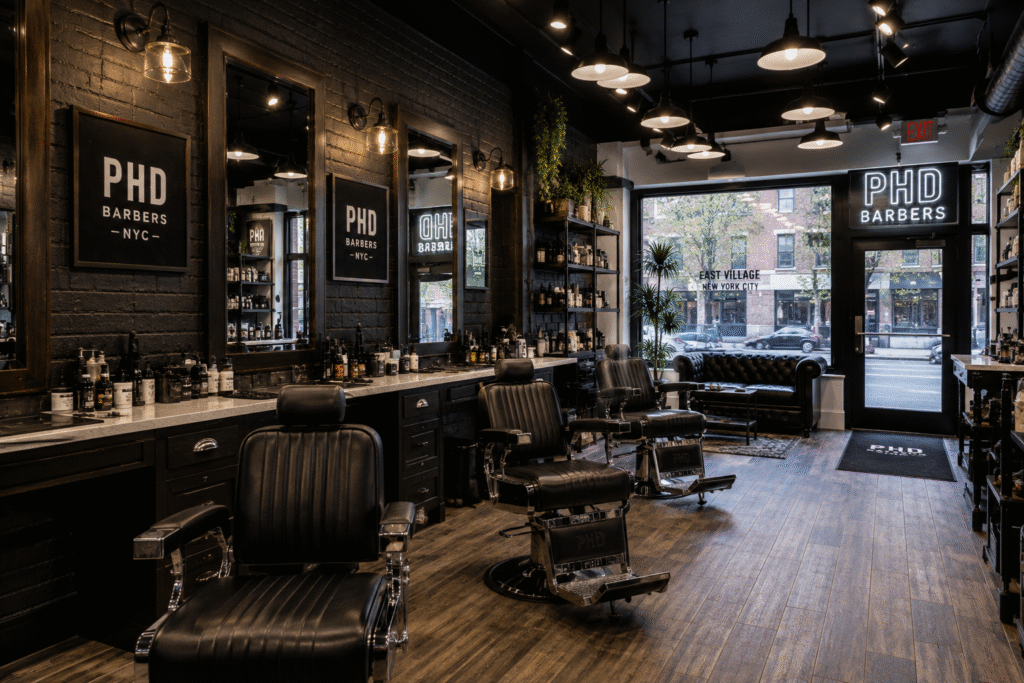 PHD Barbers East Village NYC barbershop interio