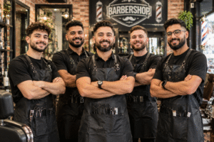 modern barbershop interior